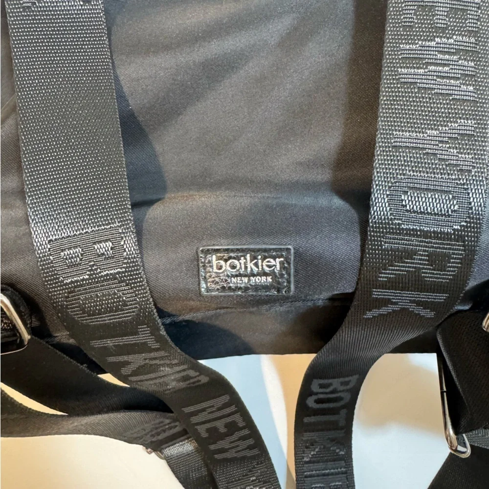 Botkier New York Black Backpack – Nylon & Faux Leather Travel Style